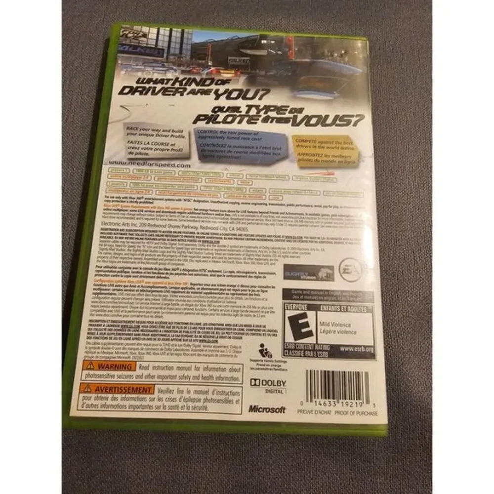 Need for Speed Shift Xbox 360‎ EA Games Racing BMW M3 Cover Art NTSC Complete